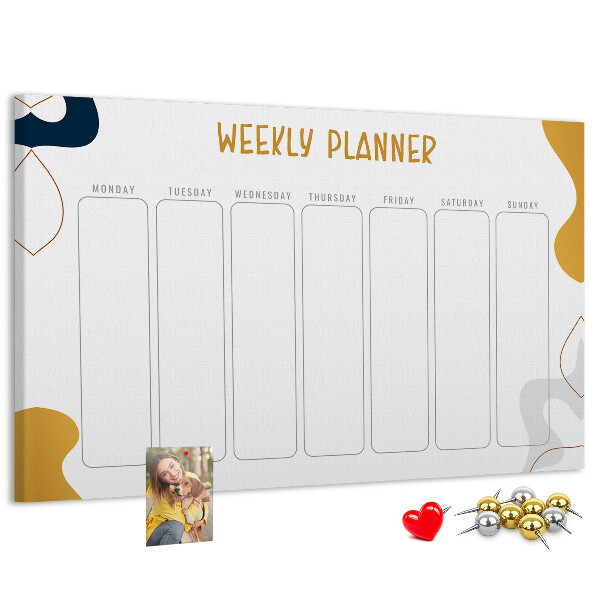 Cork display board Weekly planner