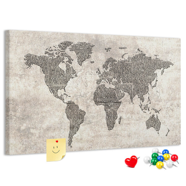 with newspaper world map print