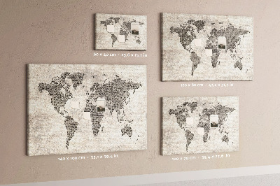 Cork board Newspaper world map