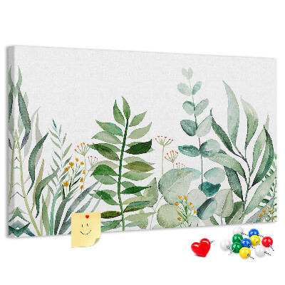 Cork display board Watercolor leaves