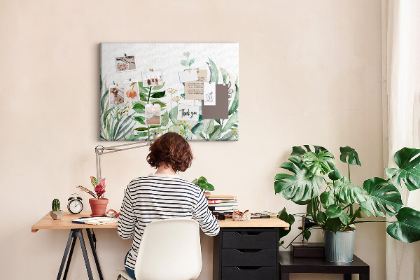 Cork display board Watercolor leaves