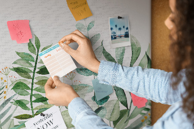 Cork display board Watercolor leaves