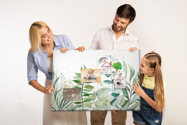 Cork display board Watercolor leaves