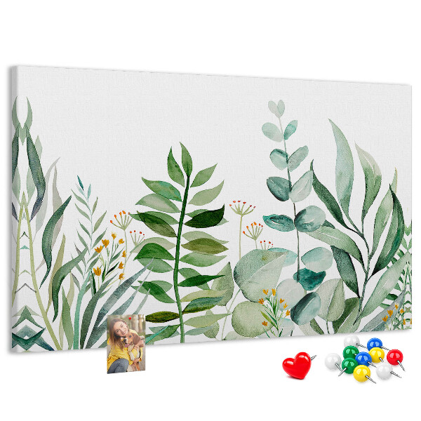 Cork display board Watercolor leaves