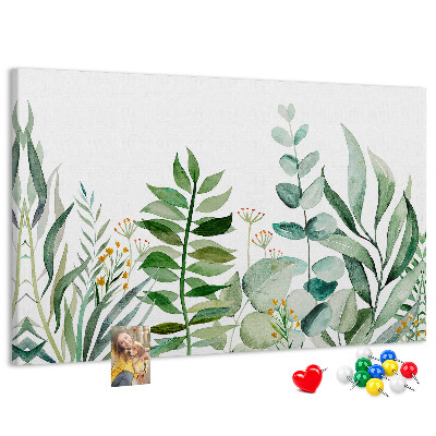 Cork display board Watercolor leaves