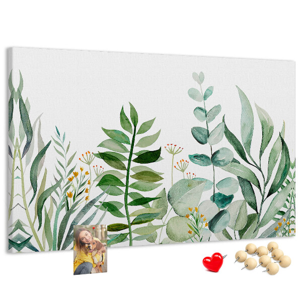 Cork display board Watercolor leaves