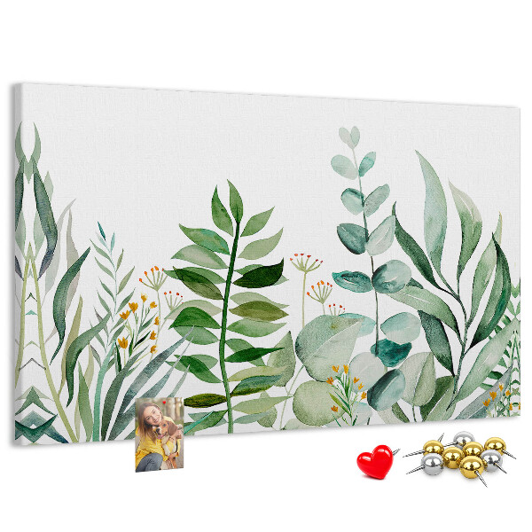 Cork display board Watercolor leaves