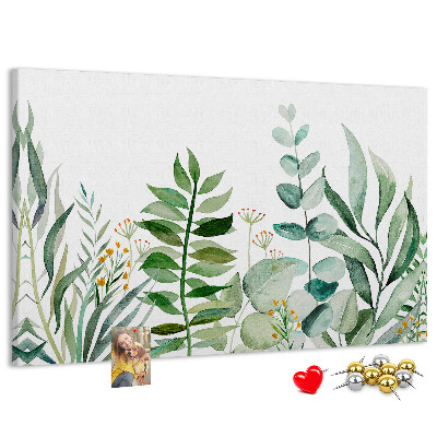 Cork display board Watercolor leaves