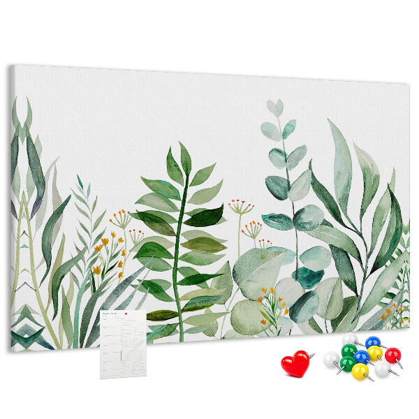 Cork display board Watercolor leaves