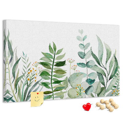 Cork display board Watercolor leaves
