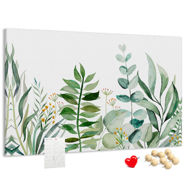 Cork display board Watercolor leaves