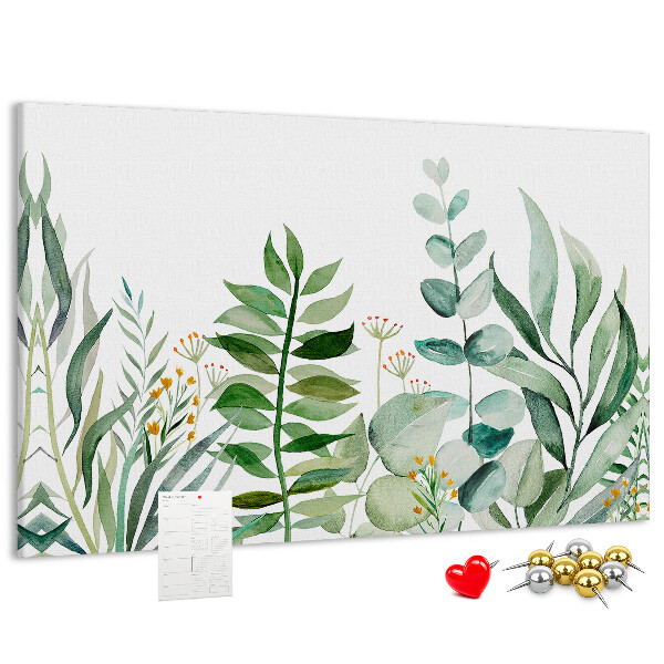 Cork display board Watercolor leaves