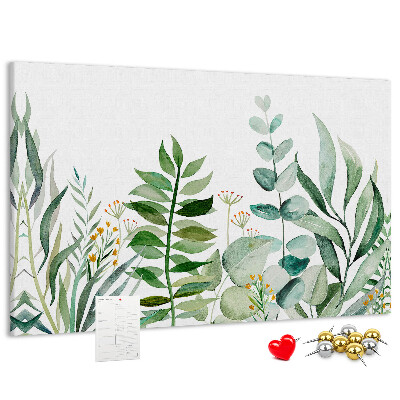 Cork display board Watercolor leaves