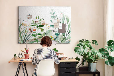 Cork display board Watercolor leaves