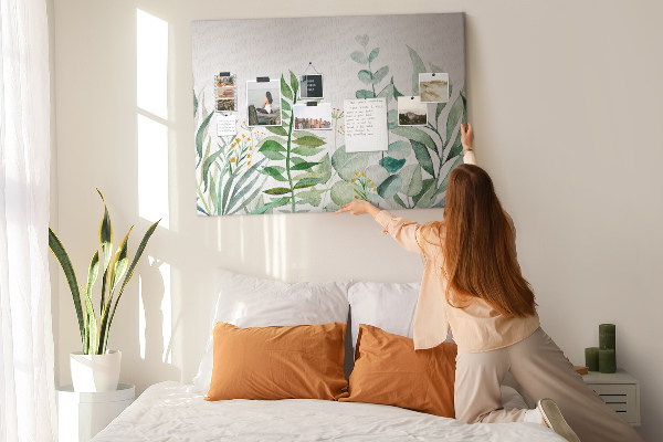 Cork display board Watercolor leaves