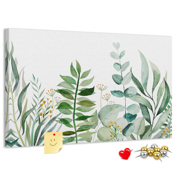 Cork display board Watercolor leaves