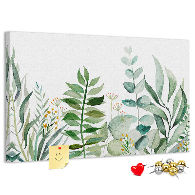 Cork display board Watercolor leaves