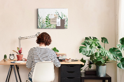 Cork display board Watercolor leaves