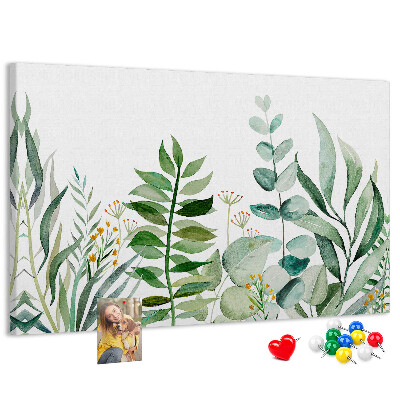 Cork display board Watercolor leaves