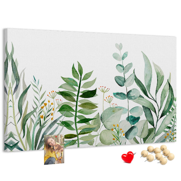 Cork display board Watercolor leaves