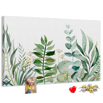 Cork display board Watercolor leaves