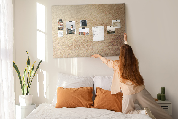 Cork memo board Palm leaves