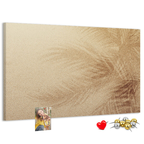 Cork memo board Palm leaves