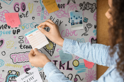 Cork board Doodle pattern