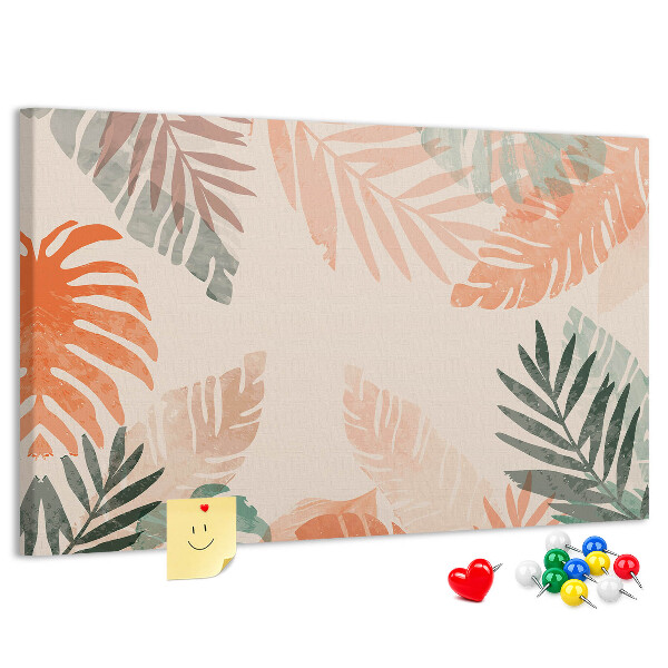 Cork memo board Botanical leaves