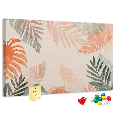 Cork memo board Botanical leaves
