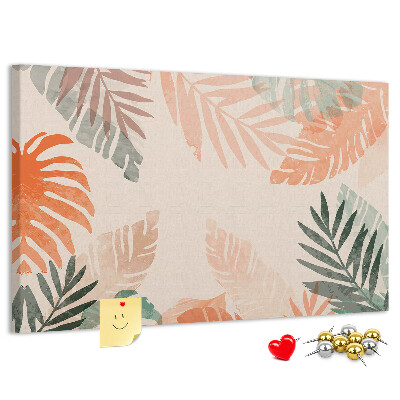 Cork memo board Botanical leaves
