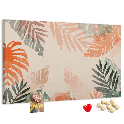 Cork memo board Botanical leaves