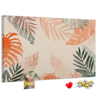 Cork memo board Botanical leaves