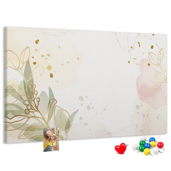 Cork display board Gold line art