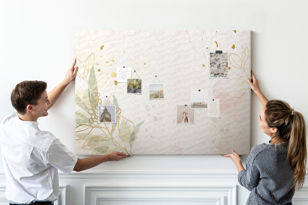 Cork display board Gold line art