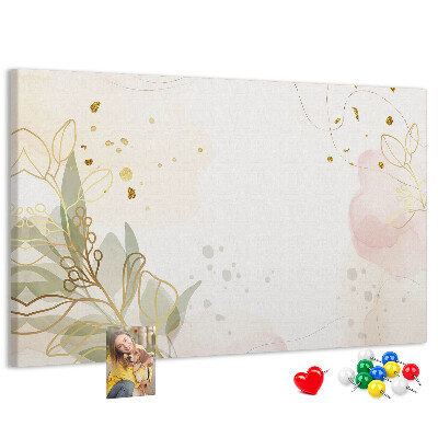 Cork display board Gold line art