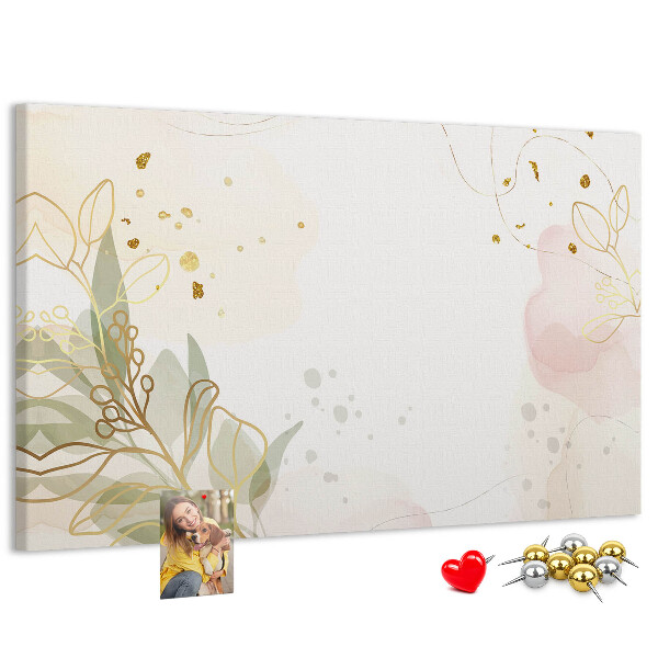 Cork display board Gold line art