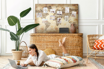 Cork memo board Old world map