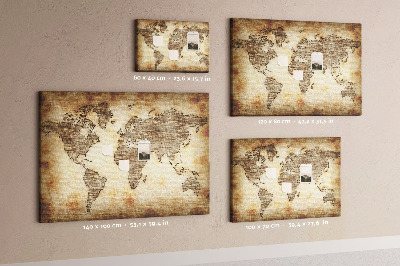 Cork memo board Old world map