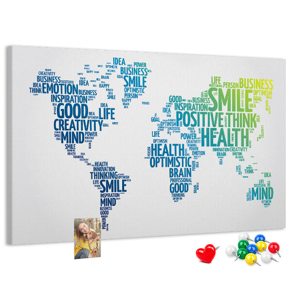 Cork board Kind words map