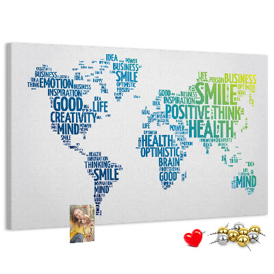 Cork board Kind words map