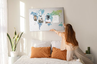 Cork board Kind words map