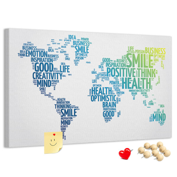 Cork board Kind words map