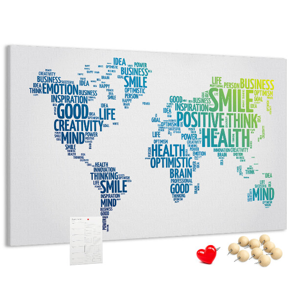 Cork board Kind words map