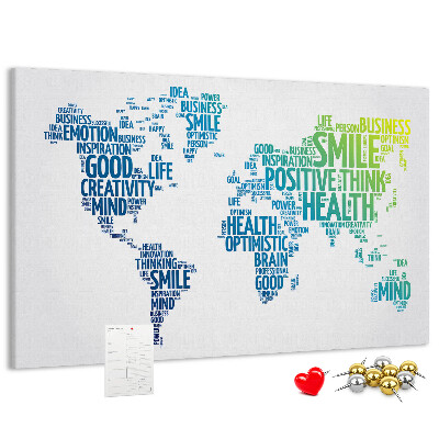 Cork board Kind words map