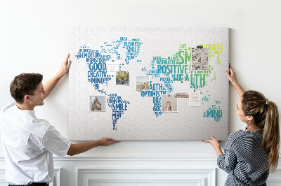 Cork board Kind words map