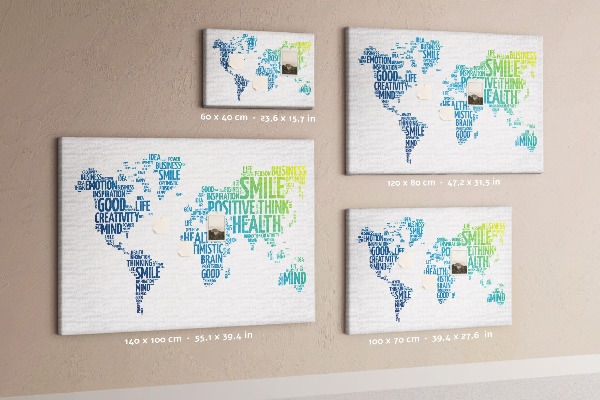 Cork board Kind words map