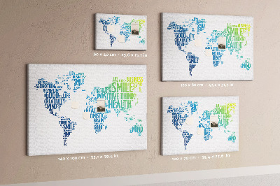 Cork board Kind words map