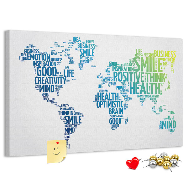 Cork board Kind words map