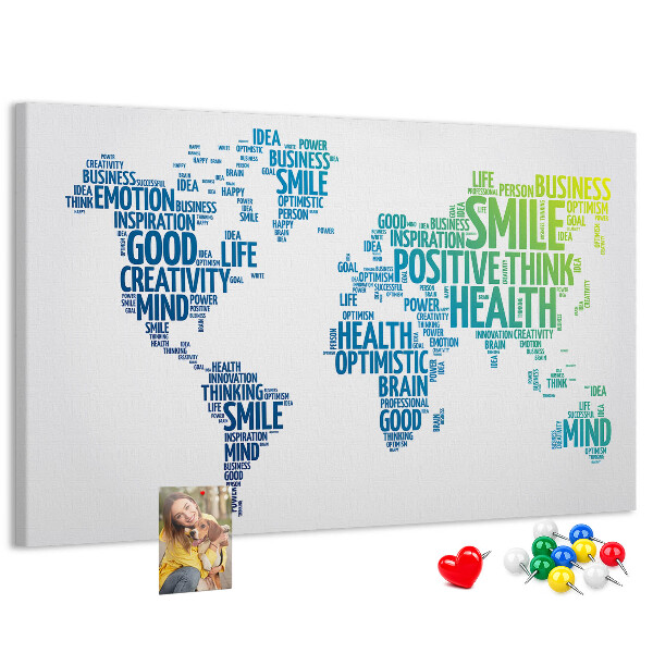 Cork board Kind words map